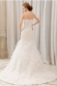 Organza Sweetheart Mermaid Dress with Ruffle