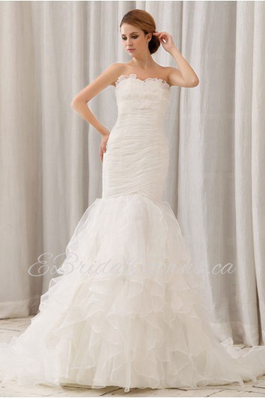 Organza Sweetheart Mermaid Dress with Ruffle