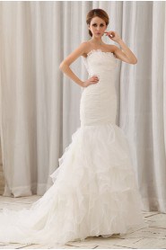 Organza Sweetheart Mermaid Dress with Ruffle