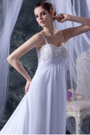 Chiffon and Satin Spaghetti Straps A-Line Dress