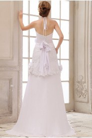 Chiffon and Lace Halter Neckline A-Line Dress