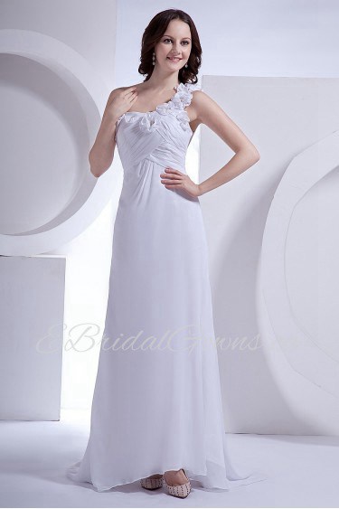 Chiffon One-Shoulder Sheath Dress