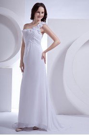 Chiffon One-Shoulder Sheath Dress