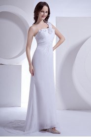 Chiffon One-Shoulder Sheath Dress