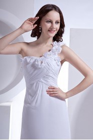 Chiffon One-Shoulder Sheath Dress