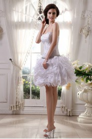 Satin and Yarn Sweetheart Short Dress 