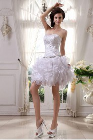 Satin and Yarn Sweetheart Short Dress 