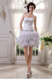 Satin and Yarn Sweetheart Short Dress 