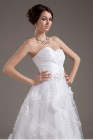 Organza Sweetheart Ankle-Length A-Line Dress