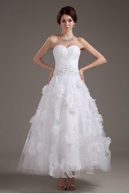 Organza Sweetheart Ankle-Length A-Line Dress