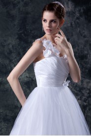 Organza One-Shoulder Ankle-Length Ball Gown