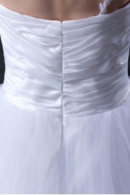 Organza One-Shoulder Ankle-Length Ball Gown