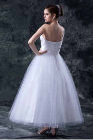 Organza One-Shoulder Ankle-Length Ball Gown