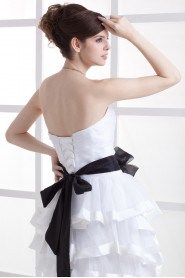 Satin and Taffeta Strapless Short A-line Dresss