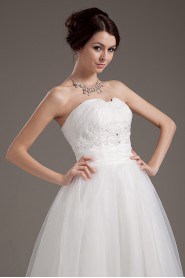 Satin and Organza Sweetheart Ankle-length Ball Gown