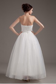 Satin and Organza Sweetheart Ankle-length Ball Gown