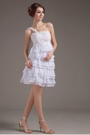 Chiffon One-Shoulder Short Dress