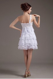 Chiffon One-Shoulder Short Dress