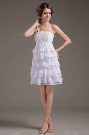 Chiffon One-Shoulder Short Dress