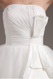 Yarn Strapless Short Ball Gown with Ruffle