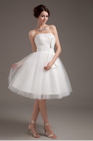 Yarn Strapless Short Ball Gown with Ruffle