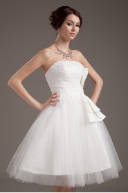 Yarn Strapless Short Ball Gown with Ruffle