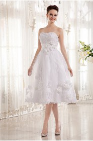 Tulle and Charmeuse Sweetheart Short A-line Dress