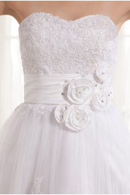 Tulle and Charmeuse Sweetheart Short A-line Dress