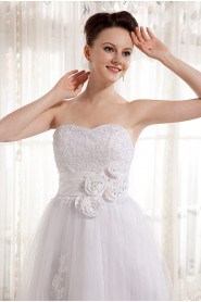 Tulle and Charmeuse Sweetheart Short A-line Dress