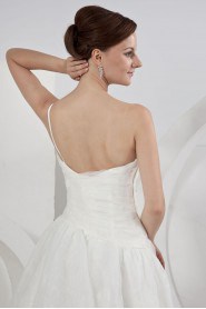 Organza Sweetheart A-line Dress with Ruffle and Flower