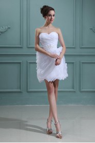 Taffeta Sweetheart Short Ball Gown with Ruffle