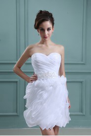 Taffeta Sweetheart Short Ball Gown with Ruffle