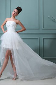 Taffeta Strapless Ball Gown with Embroidery