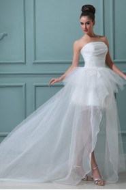 Taffeta Strapless Ball Gown with Embroidery