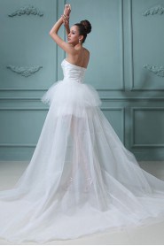 Taffeta Strapless Ball Gown with Embroidery