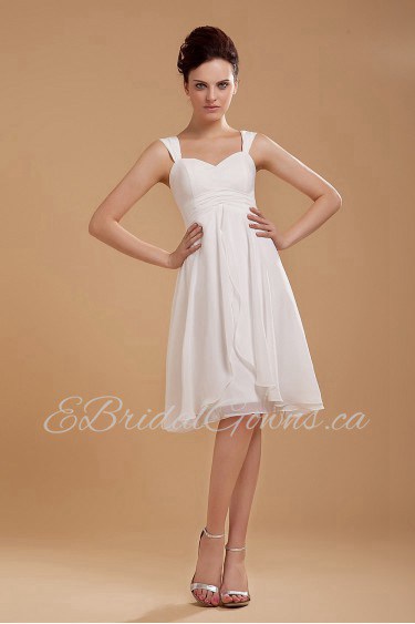 Chiffon Straps Neckline Short A-line Dress with Ruffle