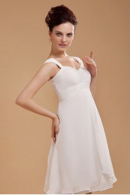 Chiffon Straps Neckline Short A-line Dress with Ruffle