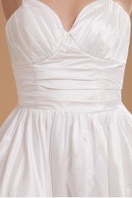 Satin and Yarn Halter Neckline Short A-line Dress with Ruffle