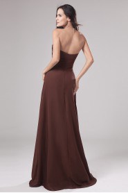 Chiffon Strapless Floor Length Empire Dress with Hand-made Flower