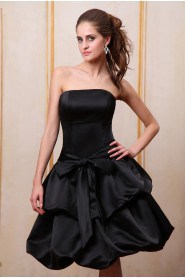 Satin Strapless Short Princess Dress with Ruffle