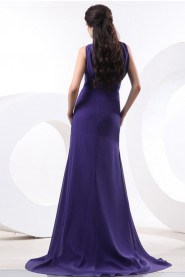 Chiffon One-Shoulder Dress with Pleat