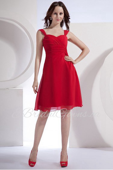 Chiffon Sweetheart Short A-line Dress with Ruffle