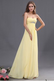 Chiffon Sweetheart Floor Length Empire Line Dress 