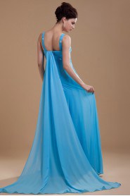 Chiffon V-Neckline Floor Length A-line Dress 