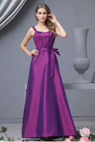 Taffeta Straps Neckline Floor Length Empire Dress with Bow