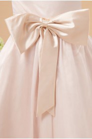 Charmeuse V-Neckline Ankle-Length Beach Dress with Bowknot