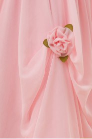 Taffeta Square Neckline Floor Length Ball Gown Dress with Hand-made Flower