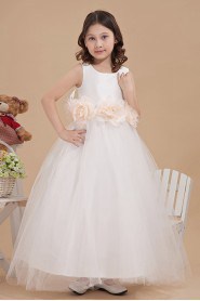 Tulle Jewel Neckline Ankle-Length A-line Dress