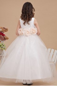 Tulle Jewel Neckline Ankle-Length A-line Dress