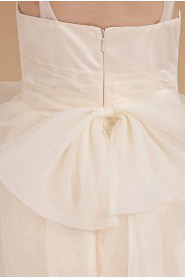 Organza Straps Neckline Ankle-Length Ball Gown Dress